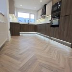 Two-Tone Open-Plan Kitchen in Senghenydd